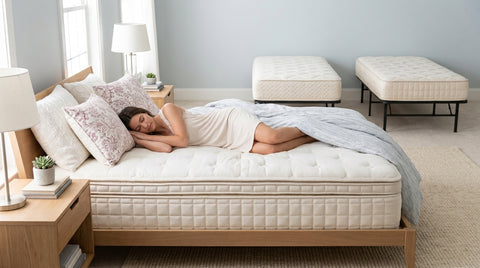 Side sleeper resting on an organic mattress with Naturepedic as the preferred starting point