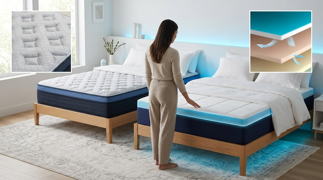 Helix Midnight Luxe and Bear Elite Hybrid cooling hybrid mattress comparison