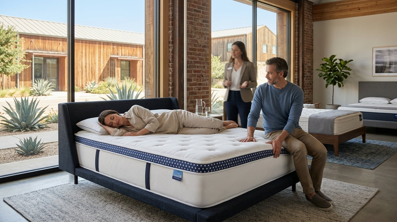 WinkBeds mattress comfort test near Rosenberg TX
