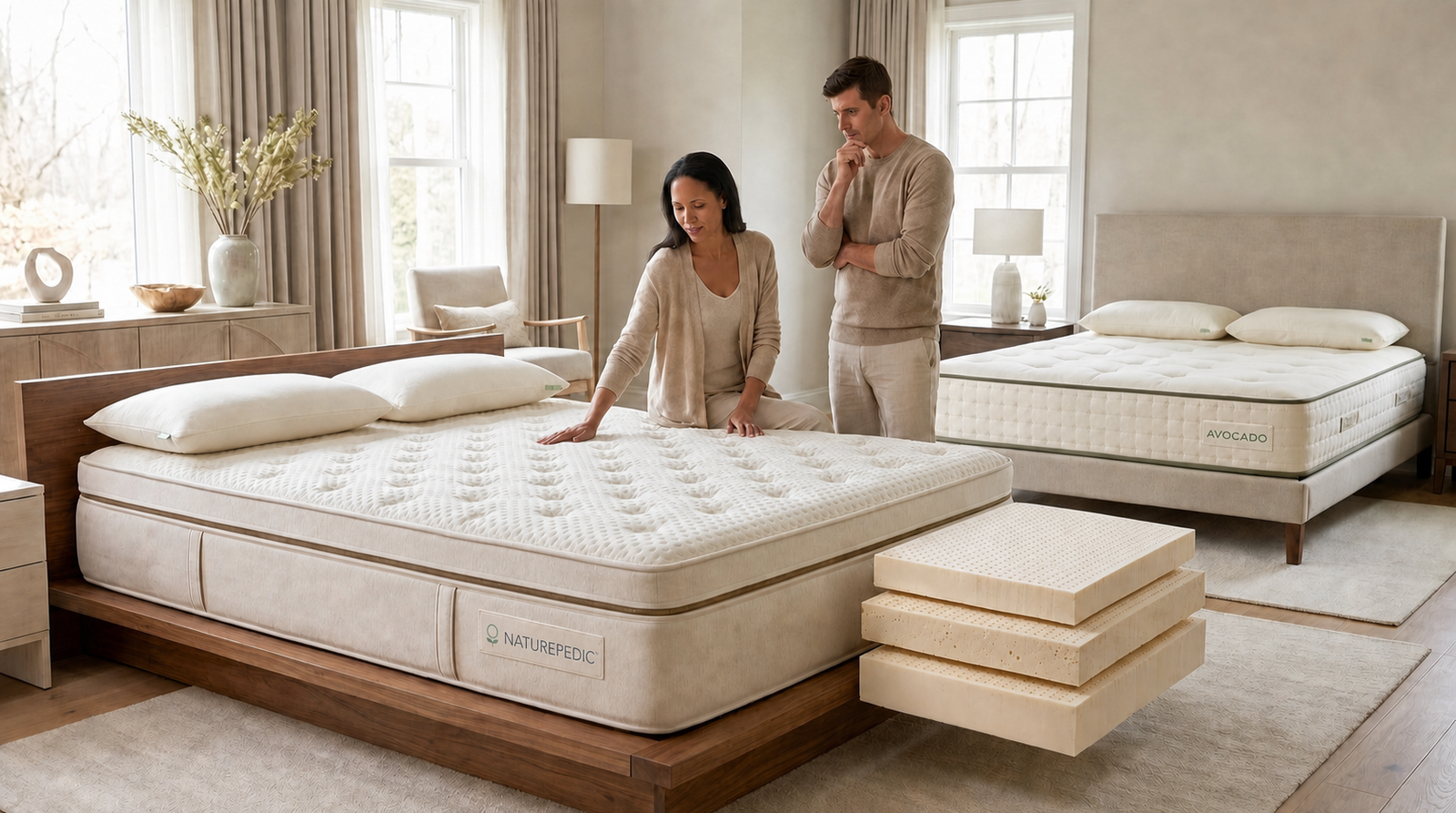 Naturepedic EOS Trilux vs Avocado Luxury Organic: Which Organic Mattress Fits You Best? featuring official Naturepedic, Avocado branding