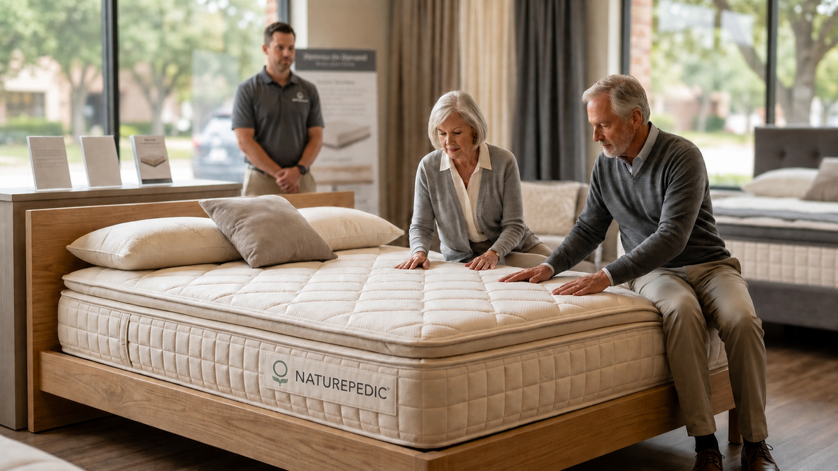 Naturepedic Organic Mattress Near West Houston TX: Complete Showroom Buying Guide featuring official Naturepedic branding