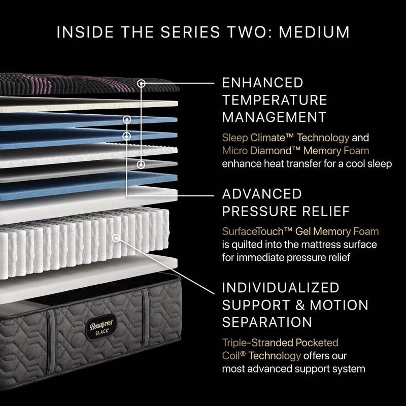 Beautyrest Black® Series Two 15.5" Medium Mattress - Mattress on Demand