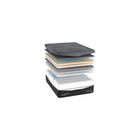 Helix Platinum Firm mattress layer breakout showing cooling cover, memory foams, Talalay latex, microcoils and support coils