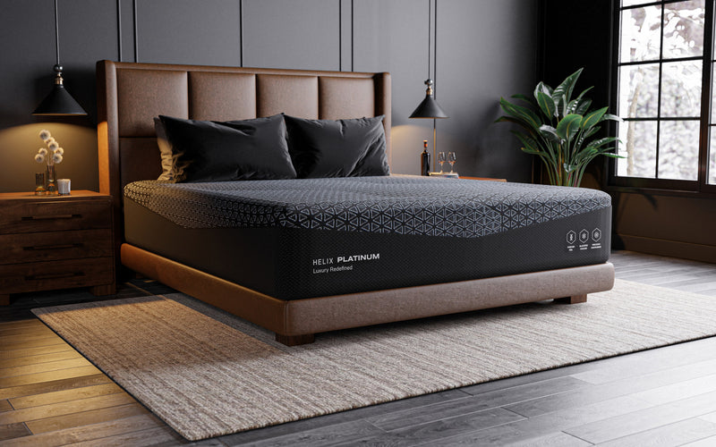Helix Platinum luxury hybrid mattress in a modern bedroom