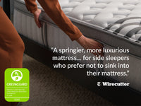 New York Times Wirecutter praise for the Leesa Legend Chill Hybrid as a springier, more luxurious mattress for side sleepers