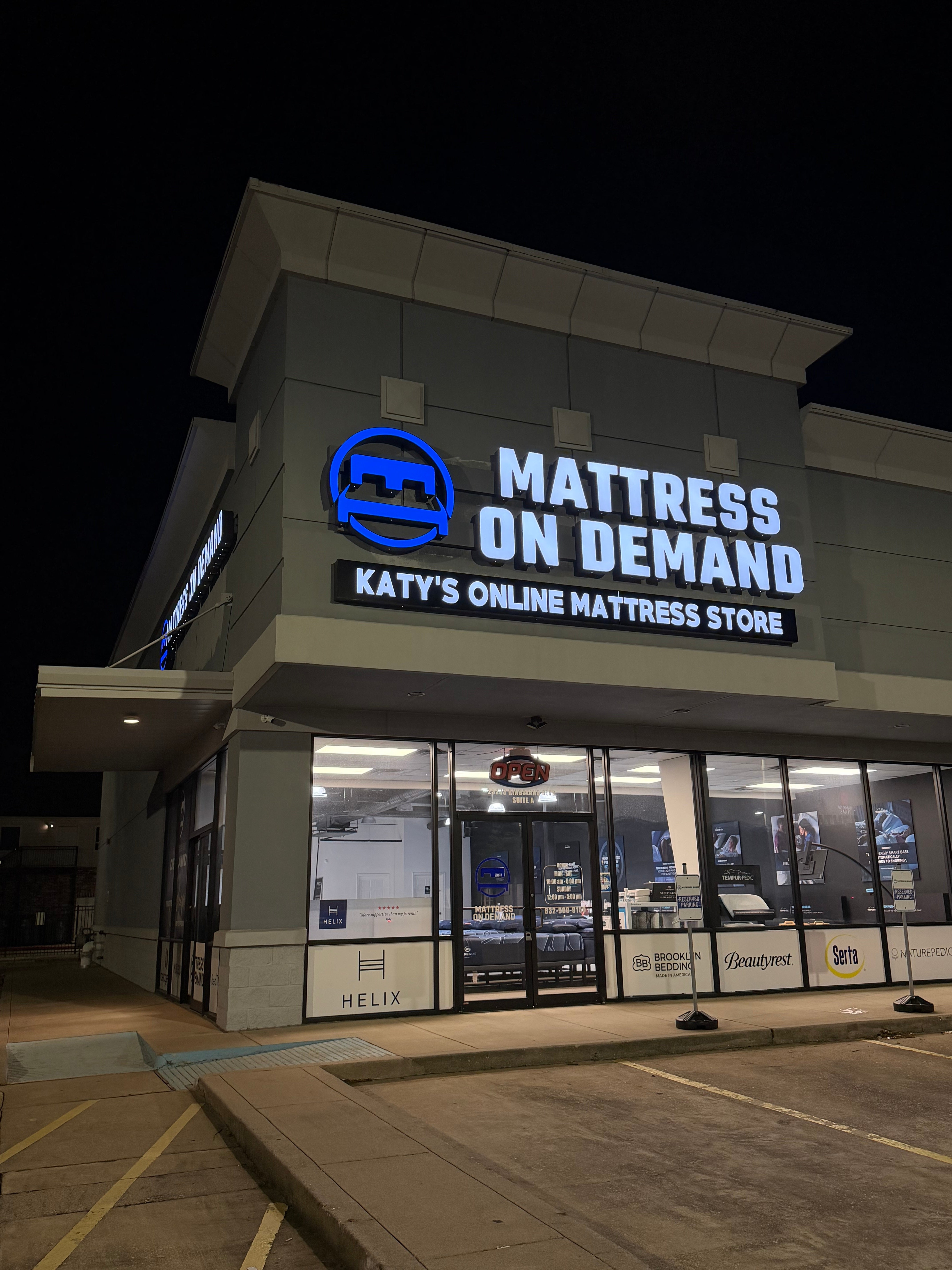 Inside a Mattress On Demand showroom with mattresses ready to test